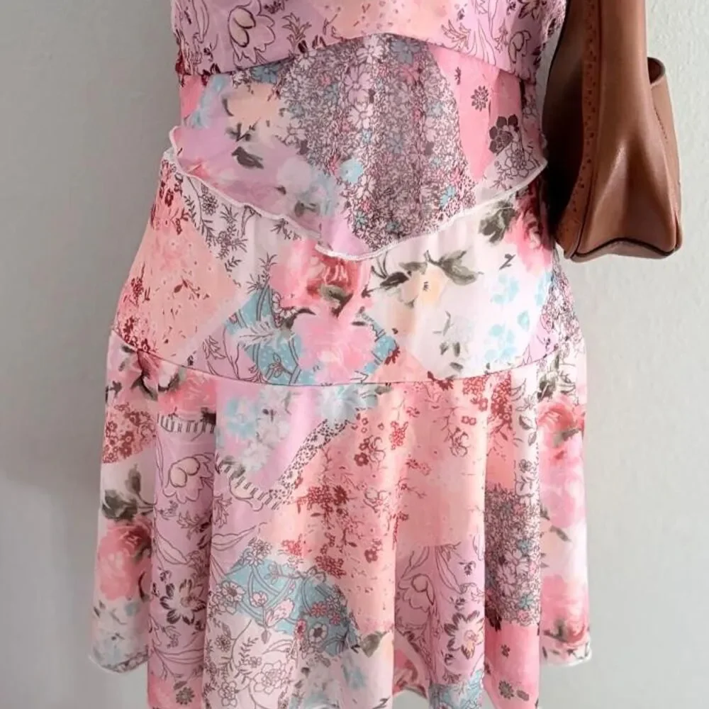 Y2K Fairycore Cottagecore Halter Top & Mini Skirt Set Coquette Boho Festival